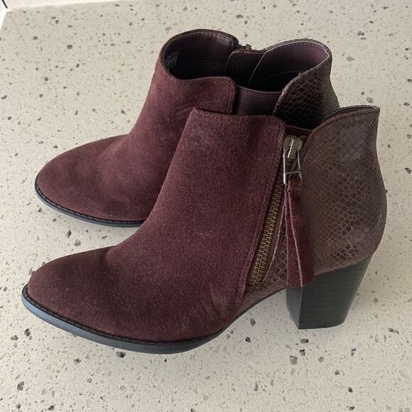 Vionic Women's Anne Java Ankle Boots Suede Leather Snake Print Women’s Size 5 - Picture 2 of 11